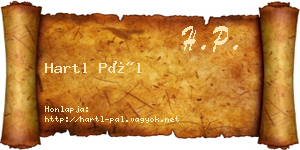 Hartl Pál névjegykártya